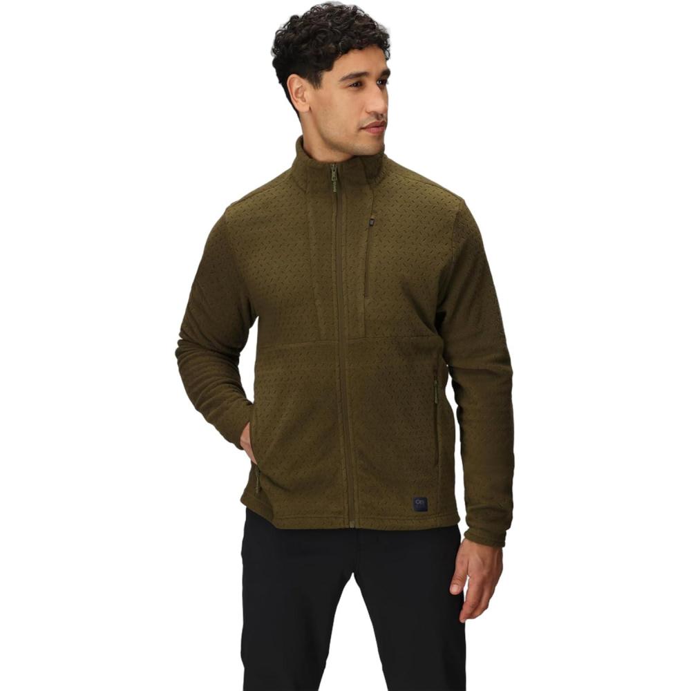 imageOutdoor Research Mens Trail Mix XT Fleece Jacket  Temperature SelfRegulating Fabric UPF 50 LightweightDark Olive