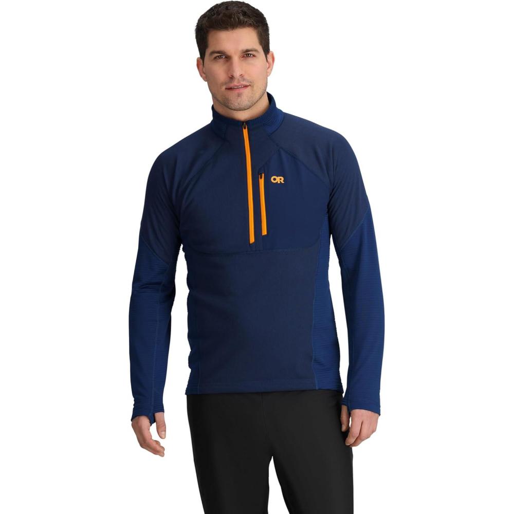 imageOutdoor Research Mens Deviator Fleece Half Zip  Temperature Regulating Fabric Moisture Wicking UPF 30Cenote