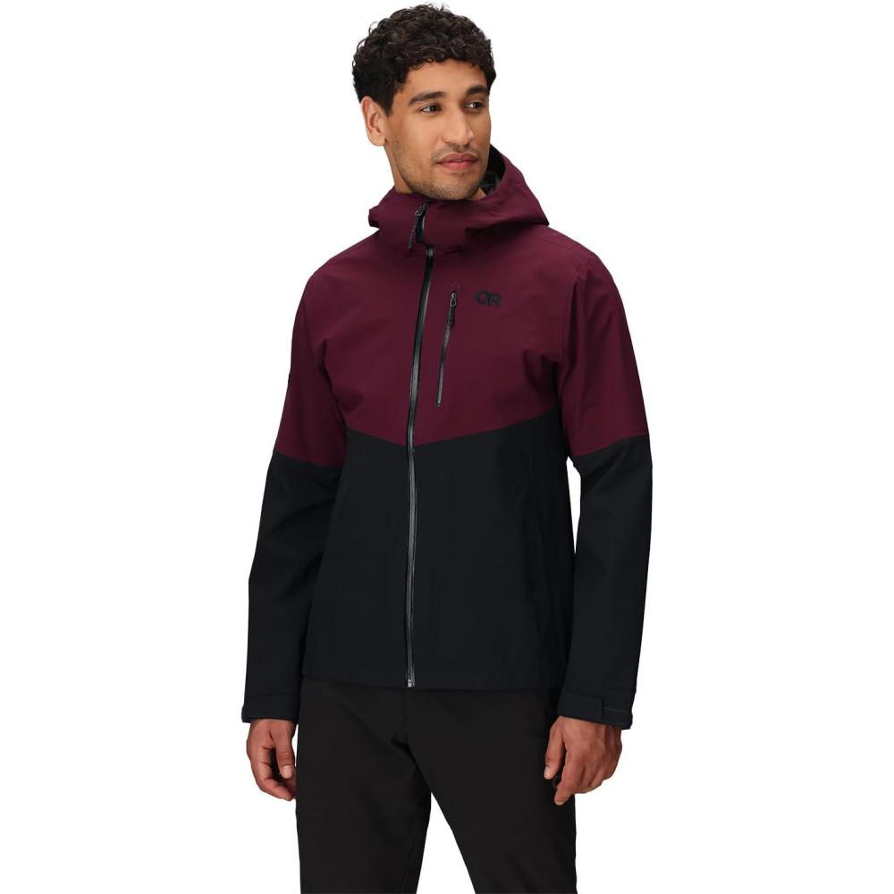 imageOutdoor Research Mens Foray 3L Jacket  Waterproof Windproof Hooded Long Sleeve Standard FitWinterberryBlack