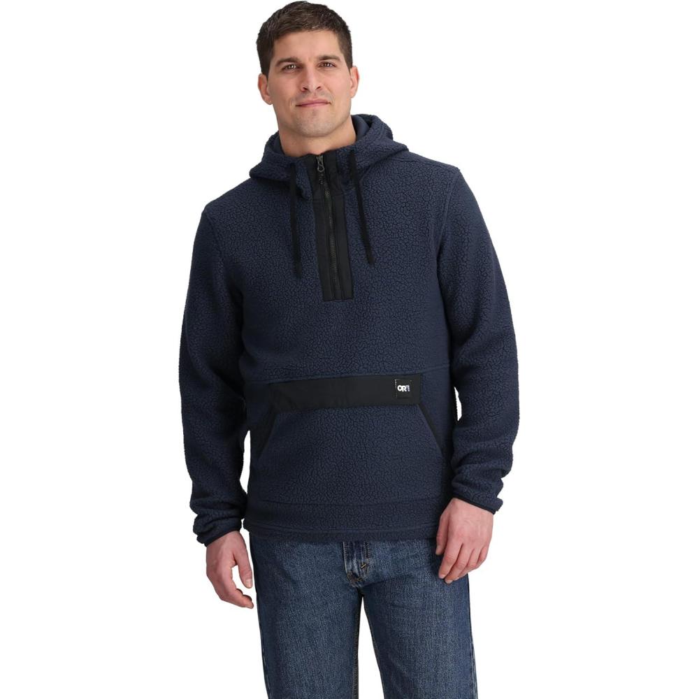 imageOutdoor Research Mens Grayland Fleece Pullover Hoodie  Insulated Quick Drying Moisture Wicking UPF 30Dark Navy