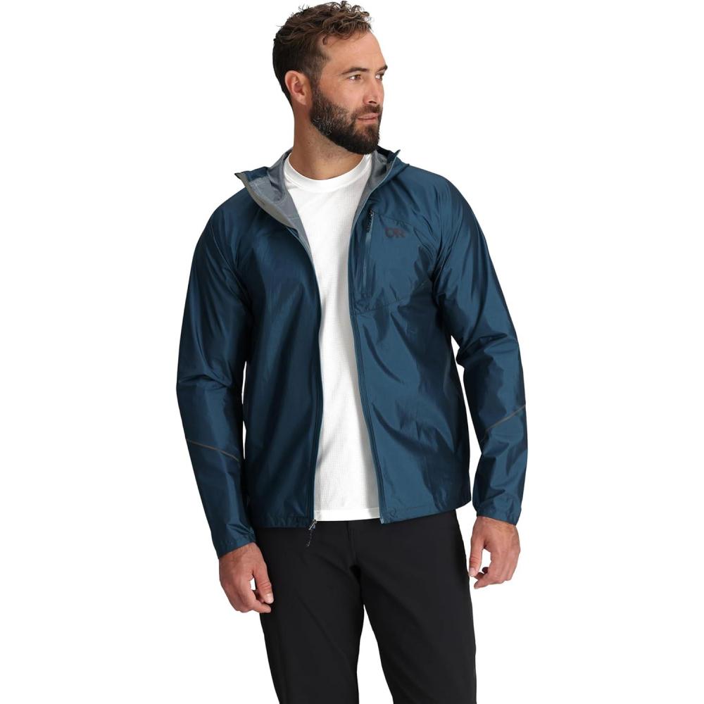 imageOutdoor Research Mens Helium Rain Jacket  Waterproof Windproof Breathable Lightweight Durable Standard FitHarbor