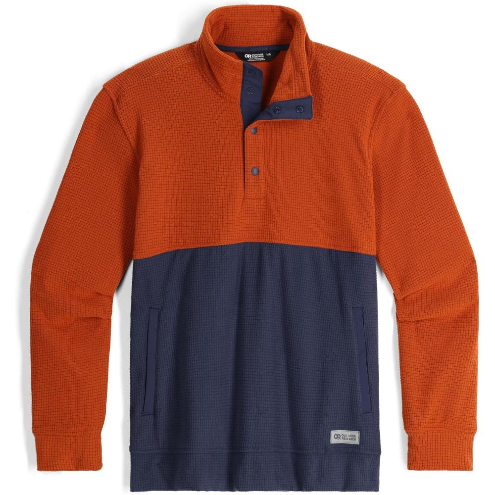 imageOutdoor Research Mens Trail Mix Snap Pullover  Comfortable MidLayer SweaterTerraNaval Blue