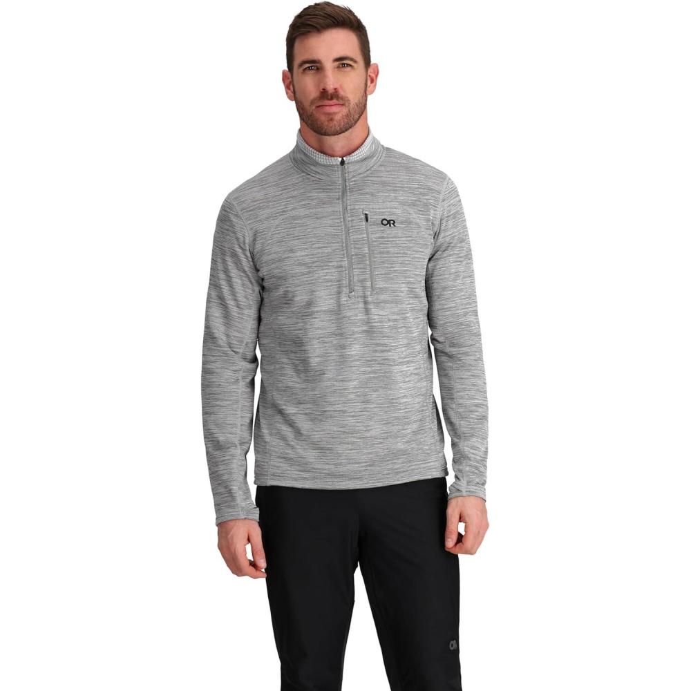 imageOutdoor Research Mens Vigor Grid Fleece Half ZipGrey Heather
