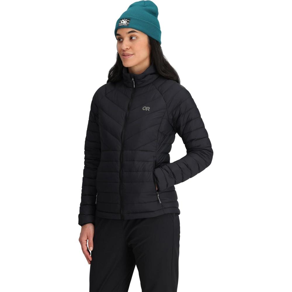 imageOutdoor Research Womens Transcendent Down Jacket  Water amp Wind Resistant Insulated Lightweight Standard FitBlack
