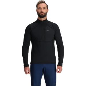 Outdoor Research Men’s Deviator Fleece Half Zip | Temperature Regulating Fabric, Moisture Wicking, UPF 30+(Black)