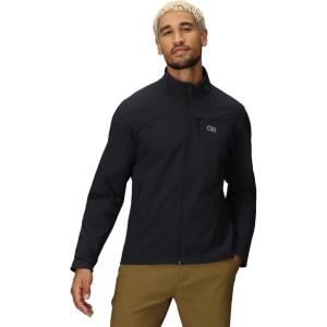 Outdoor Research Men’s Ultima Softshell Jacket | Water & Wind Resistant, Zippered Chest & Hand Pockets, UPF 50+(Black)