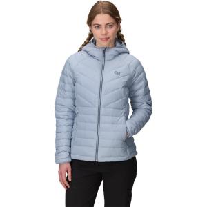 Outdoor Research Women’s Transcendent Down Hoodie Jacket | Water & Wind Resistant, Insulated, Lightweight, Standard Fit(Fjord)