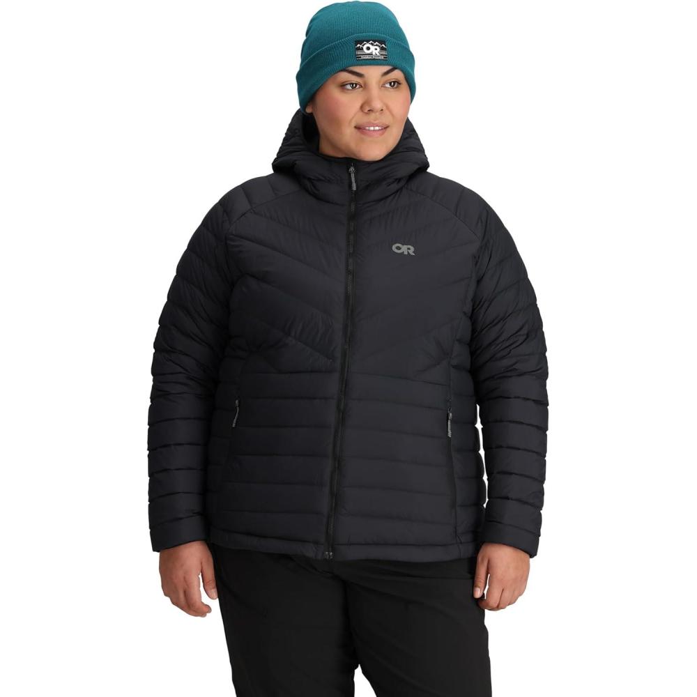 imageOutdoor Research Womens Transcendent Down Hoodie  Plus Size  Insulated Water amp Wind Resistant LightweightBlack