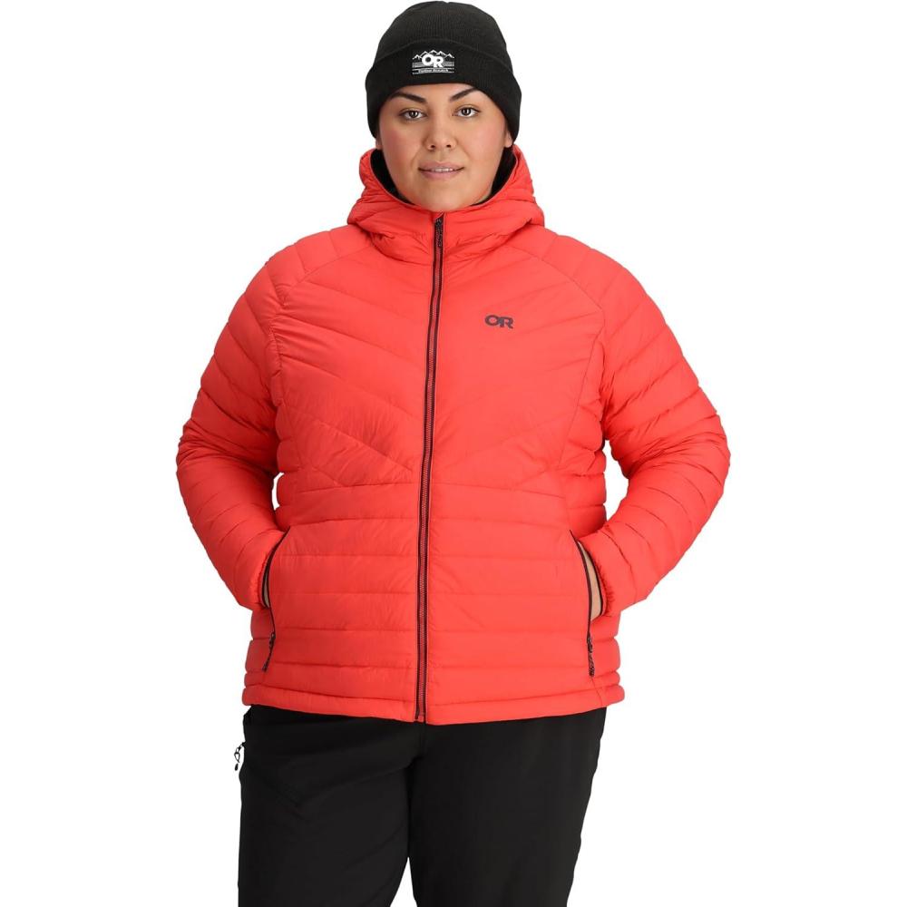 imageOutdoor Research Womens Transcendent Down Hoodie  Plus Size  Insulated Water amp Wind Resistant LightweightSunrise