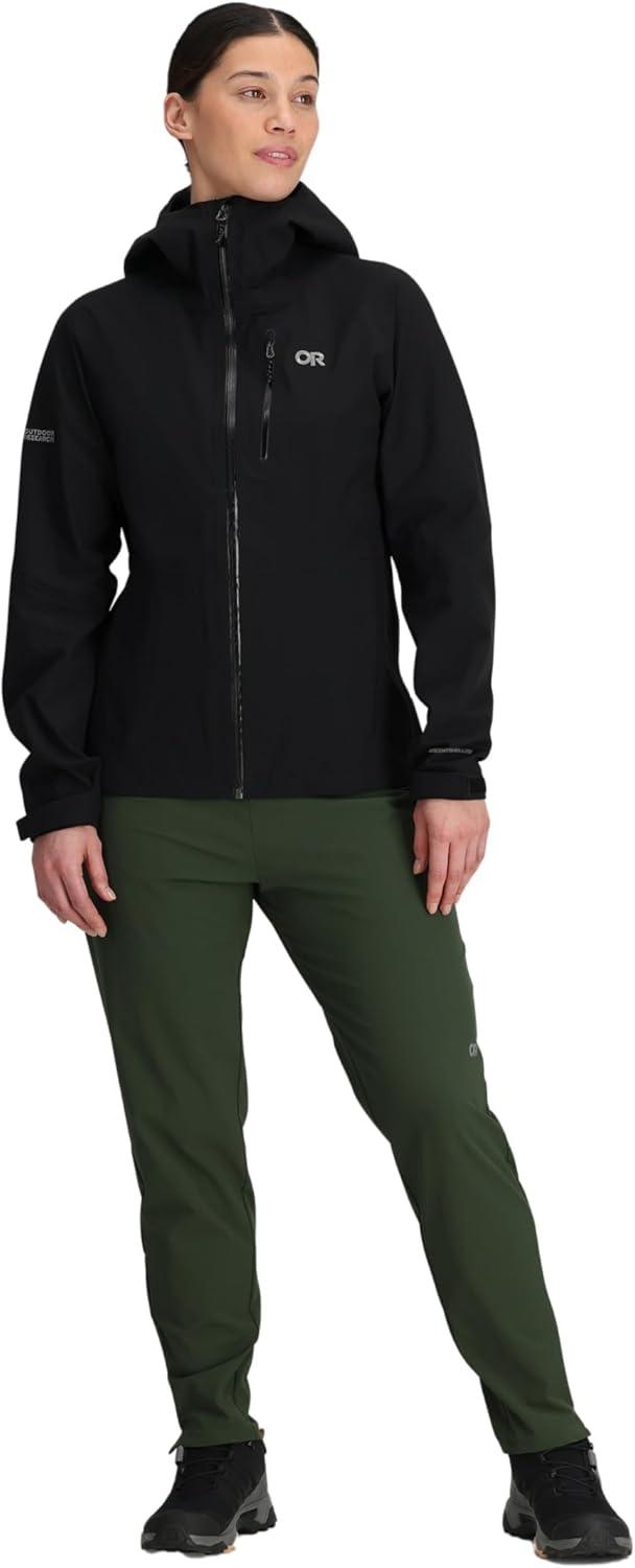 imageOutdoor Research Womens Aspire 3L Jacket Waterproof Windproof Hooded Long Sleeve Standard FitBlack