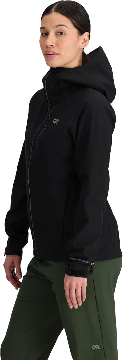 imageOutdoor Research Womens Aspire 3L Jacket Waterproof Windproof Hooded Long Sleeve Standard FitBlack