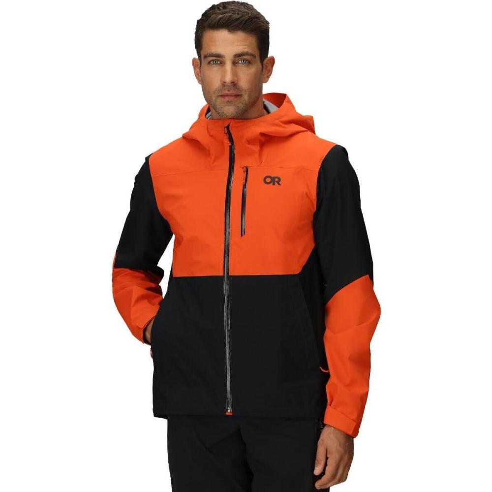 imageOutdoor Research Mens Freewheel MTB Stretch Rain Jacket  Waterproof amp Windproof Mountain Bike Gear LightweightSpiceBlack