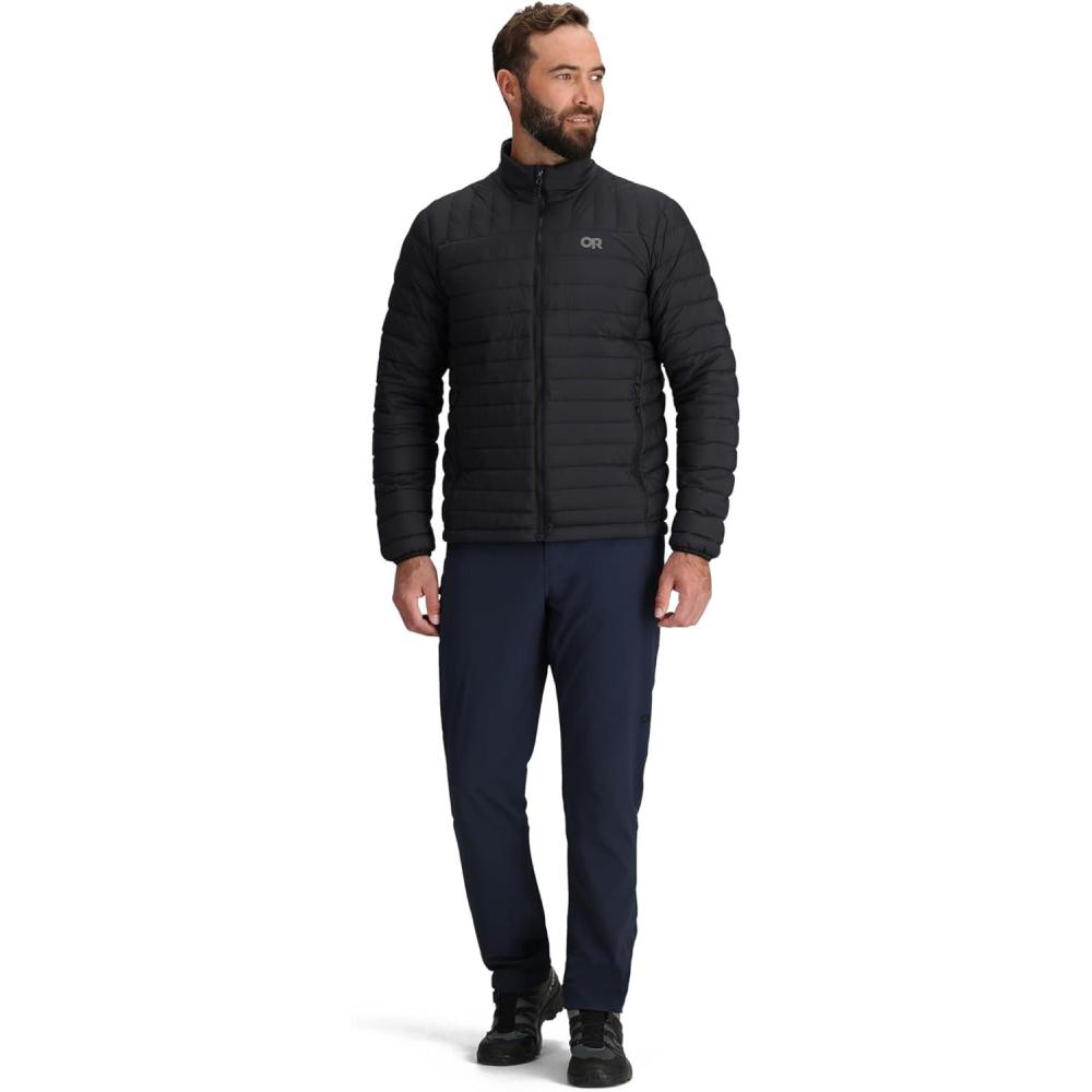 imageOutdoor Research Mens Transcendent Down Jacket  Water amp Wind Resistant Insulated Lightweight Standard FitBlack