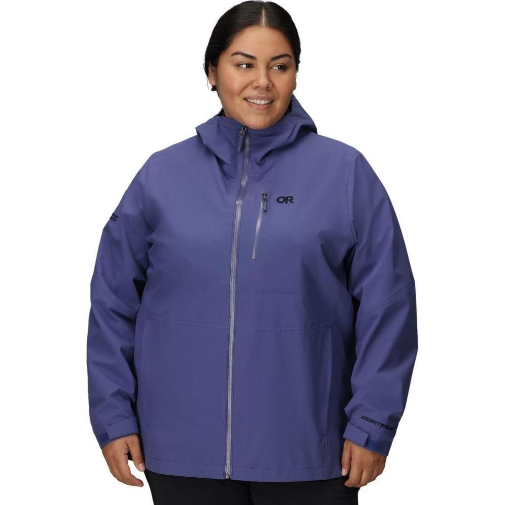 imageOutdoor Research Womens Aspire 3L Plus Size Jacket  Waterproof Windproof Hooded Long Sleeve Standard FitGalactic