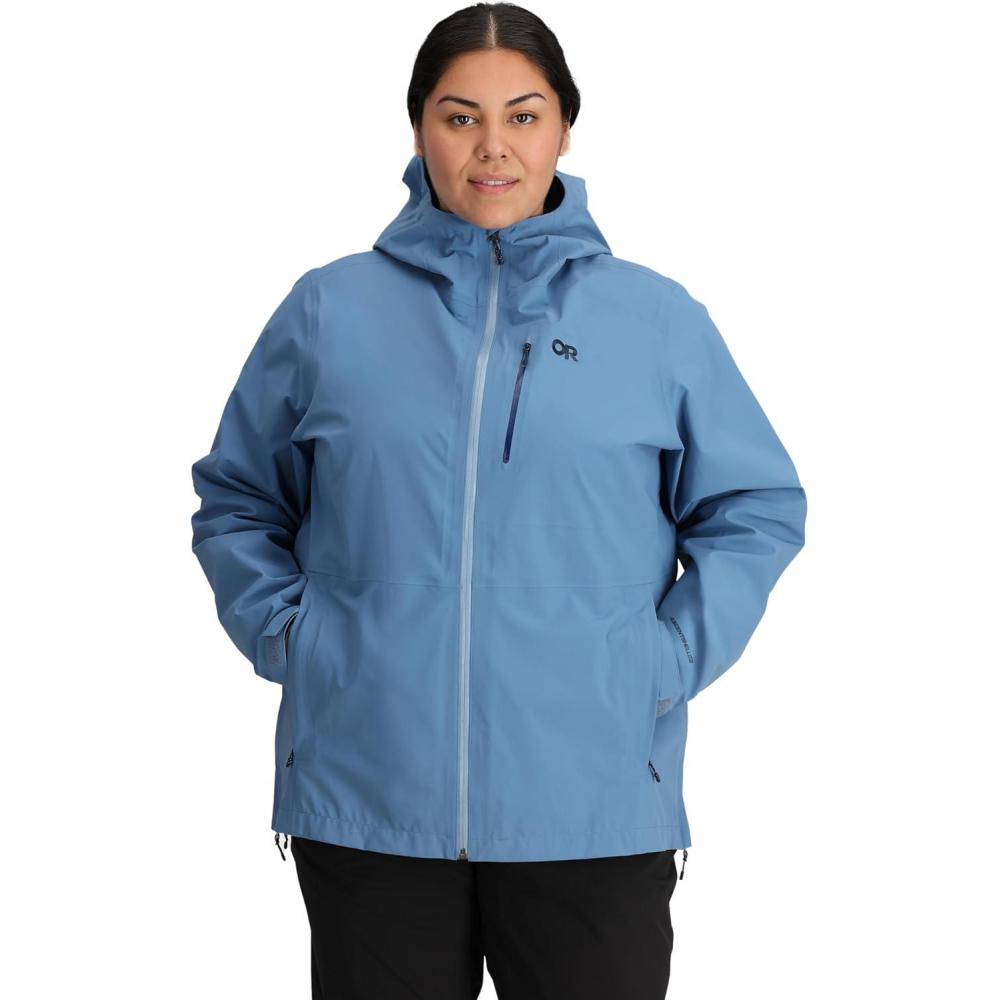 imageOutdoor Research Womens Aspire 3L Plus Size Jacket  Waterproof Windproof Hooded Long Sleeve Standard FitOlympic