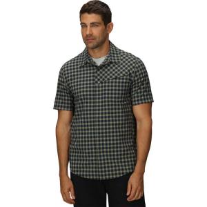 Men’s Astroman Short Sleeve Sun Shirt(Gold Nebula Plaid)