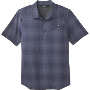 Men’s Astroman Short Sleeve Sun Shirt(Naval Blue Plaid)