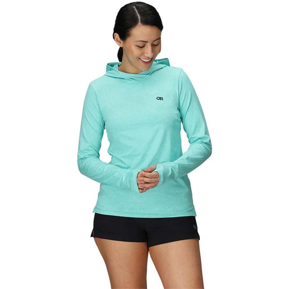 imageOutdoor Research Womens ActiveIce Spectrum Sun Hoodie  SelfCooling Fabric Quick Drying Moisture Wicking UPF 50Maldives Heather