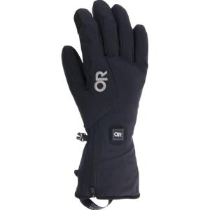 Outdoor Research Men’s Sureshot Heated Softshell Gloves, Solid Black, L
