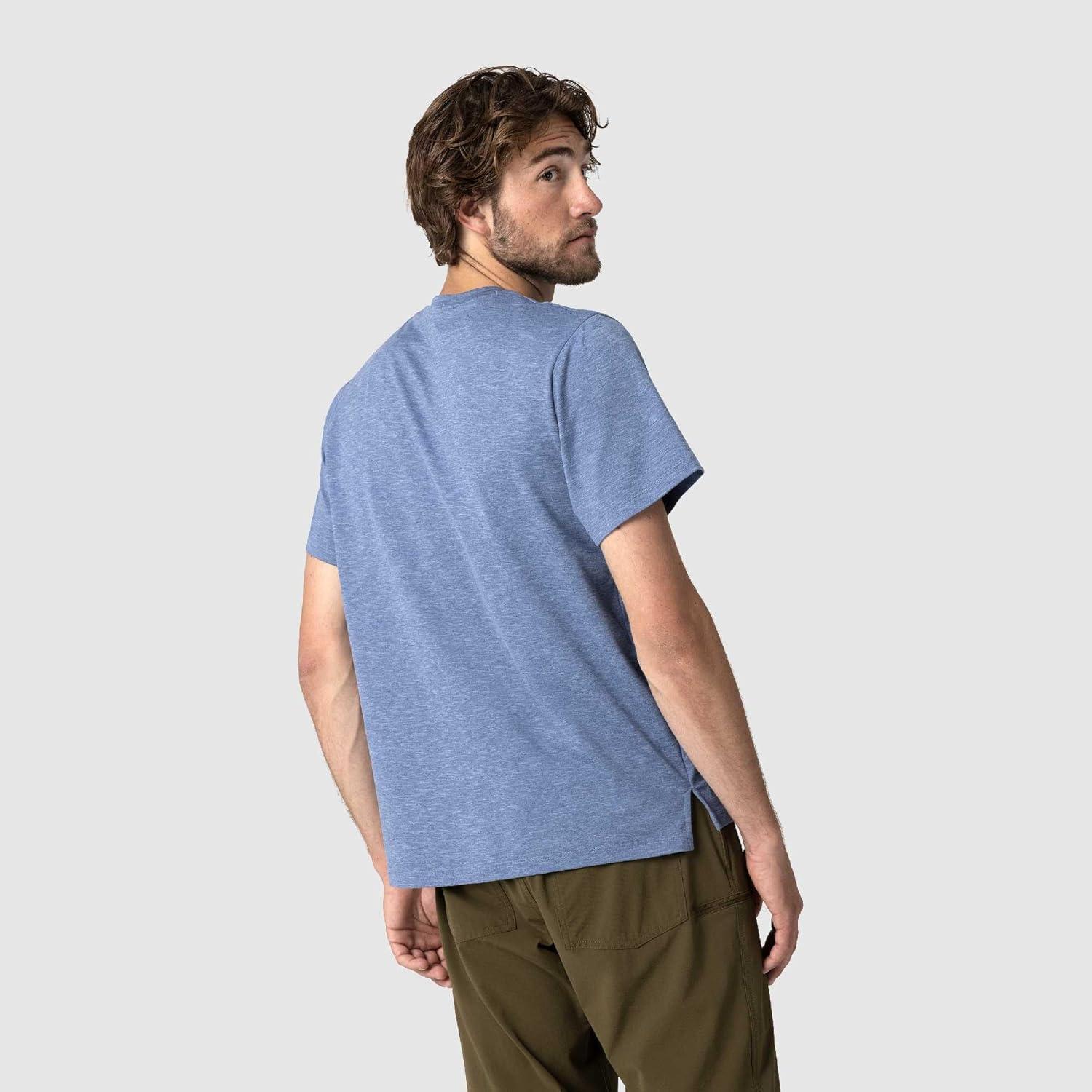 imageOutdoor Research Mens ActiveIce Spectrum Sun TShirt SelfCooling QuickDry MoistureWicking UPF 50 Standard FitAscent Blue Heather