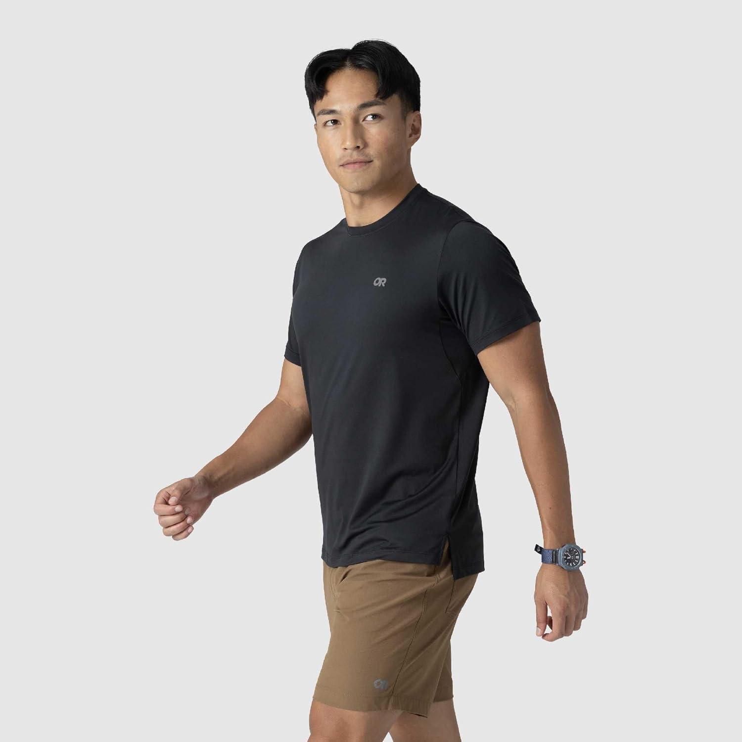 imageOutdoor Research Mens ActiveIce Spectrum Sun TShirt SelfCooling QuickDry MoistureWicking UPF 50 Standard FitBlack