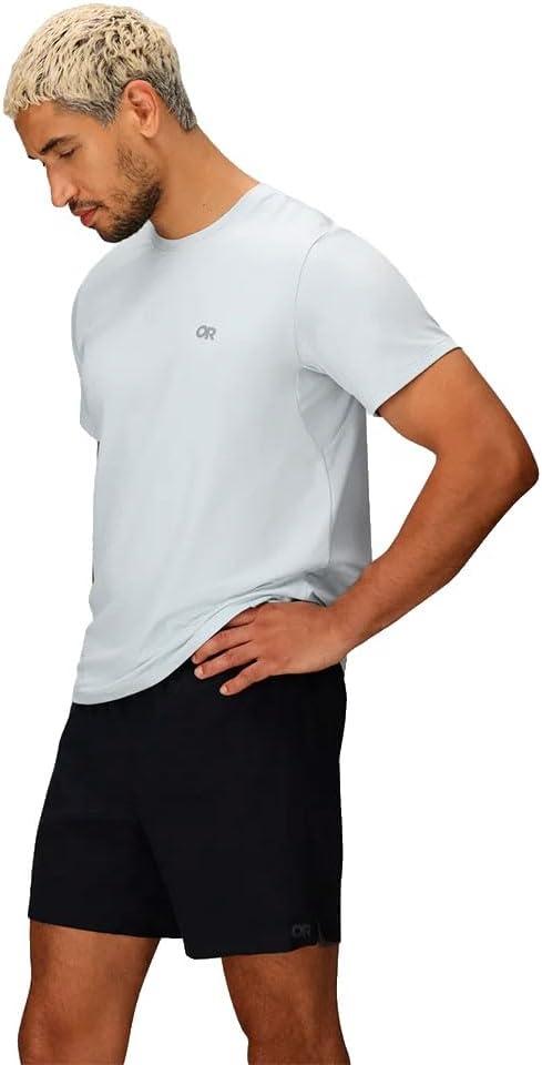 imageOutdoor Research Mens ActiveIce Spectrum Sun TShirt SelfCooling QuickDry MoistureWicking UPF 50 Standard FitTitanium