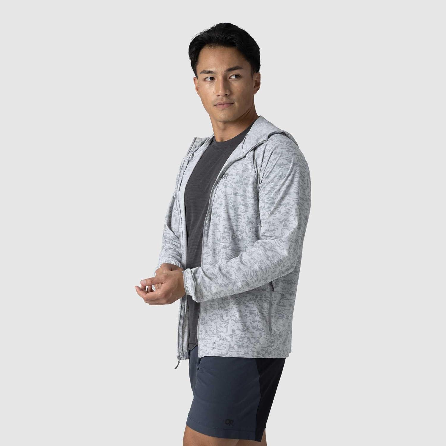 imageOutdoor Research Mens Astroman Full Zip Sun Hoodie Lightweight UPF 30 Shirt for Hiking amp Hot Weather Moisture WickingPebble Switchback Print