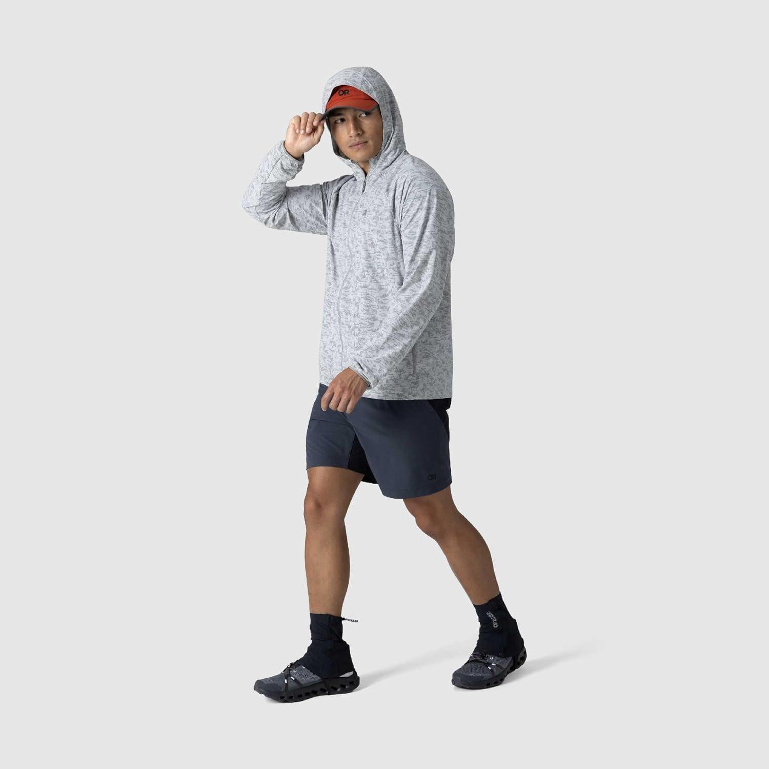 imageOutdoor Research Mens Astroman Full Zip Sun Hoodie Lightweight UPF 30 Shirt for Hiking amp Hot Weather Moisture WickingPebble Switchback Print