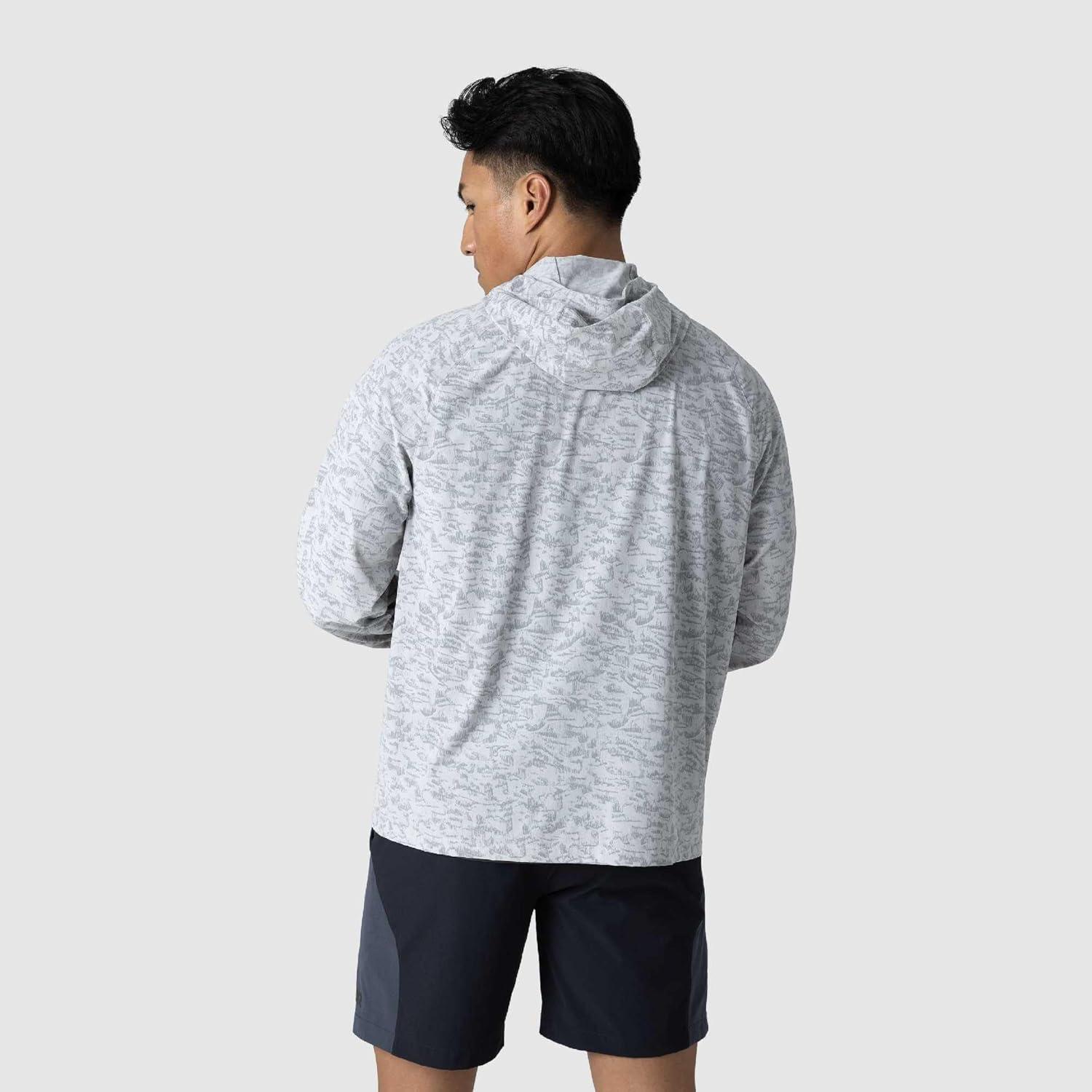 imageOutdoor Research Mens Astroman Full Zip Sun Hoodie Lightweight UPF 30 Shirt for Hiking amp Hot Weather Moisture WickingPebble Switchback Print