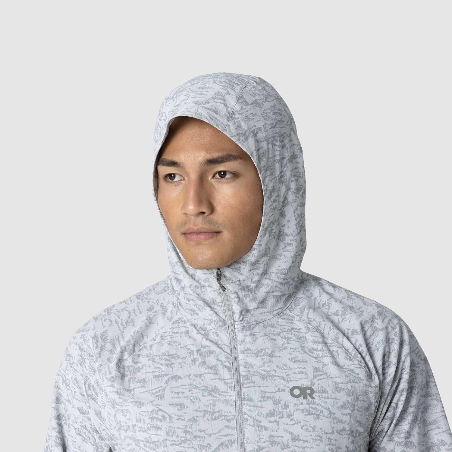 imageOutdoor Research Mens Astroman Full Zip Sun Hoodie Lightweight UPF 30 Shirt for Hiking amp Hot Weather Moisture WickingPebble Switchback Print