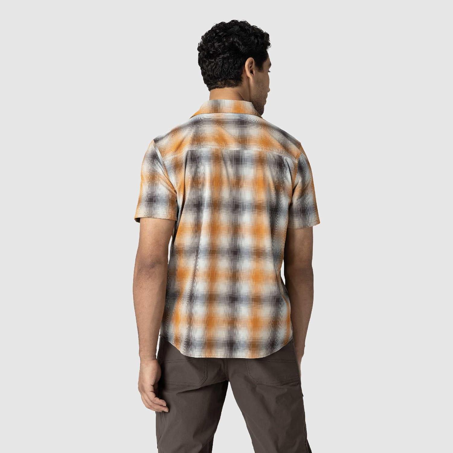 imageOutdoor Research Mens Astroman Short Sleeve Sun Shirt Lightweight UPF 30 Snap Button Hiking Top Breathable amp StretchySedona Plaid