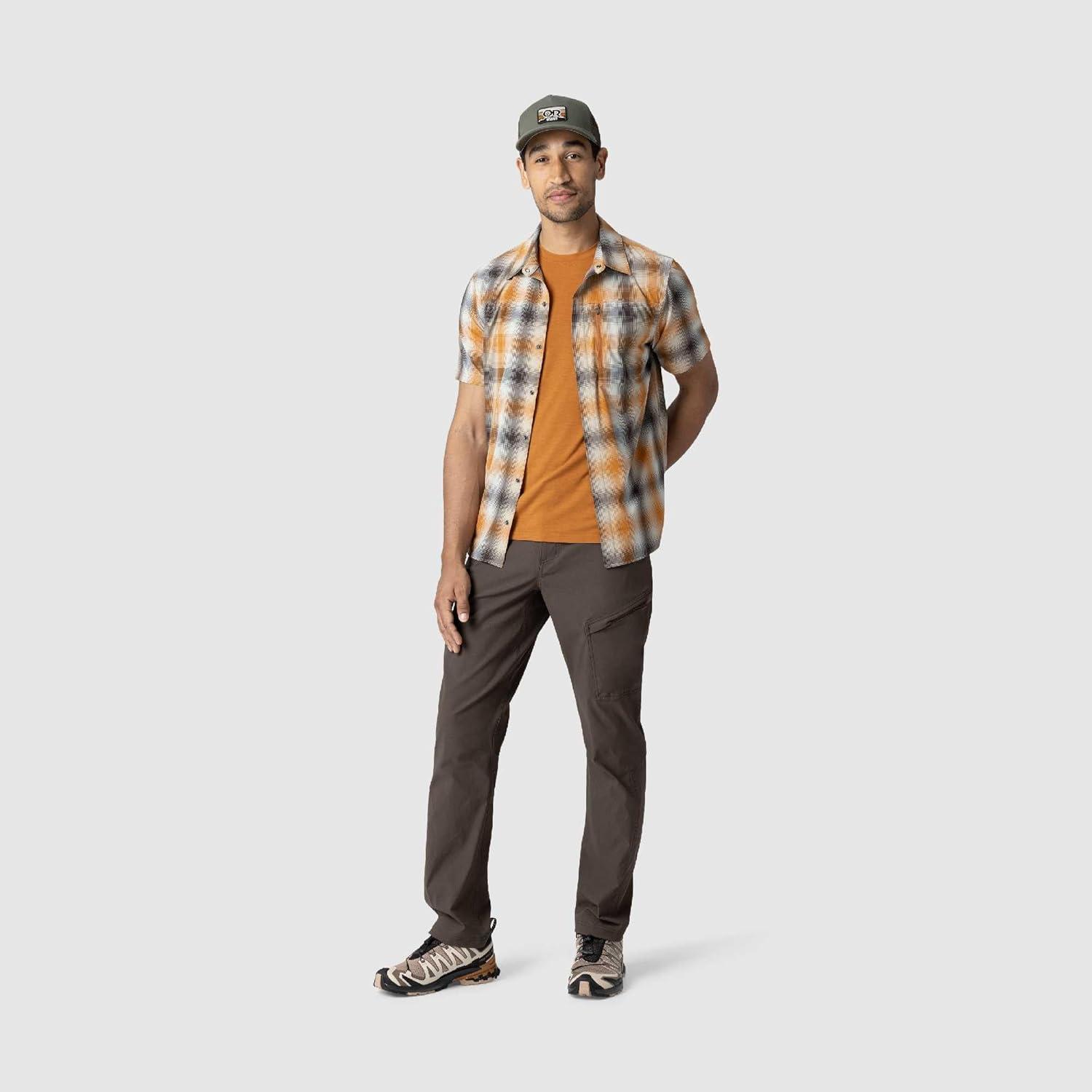 imageOutdoor Research Mens Astroman Short Sleeve Sun Shirt Lightweight UPF 30 Snap Button Hiking Top Breathable amp StretchySedona Plaid