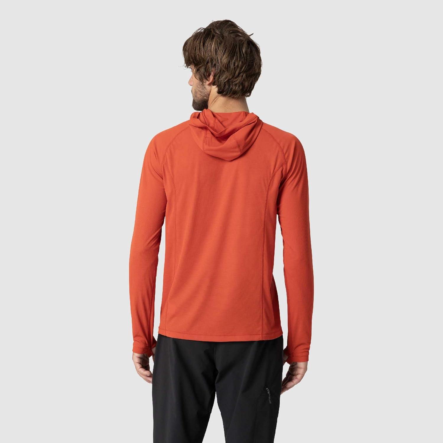 imageOutdoor Research Mens Echo Hoodie Lightweight UPF 15 Sun Shirt MoistureWicking Odor Control BreathableCardinal
