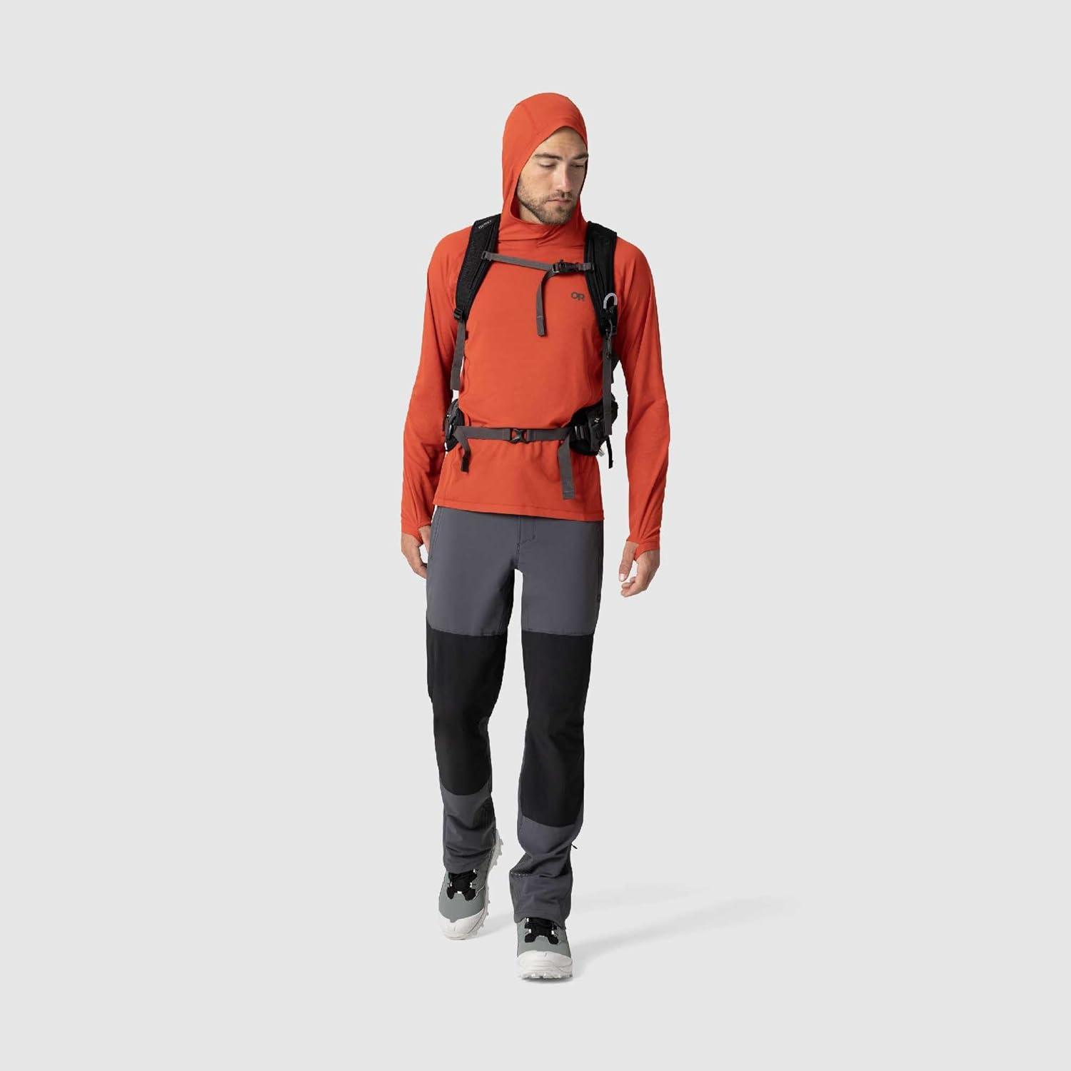 imageOutdoor Research Mens Echo Hoodie Lightweight UPF 15 Sun Shirt MoistureWicking Odor Control BreathableCardinal