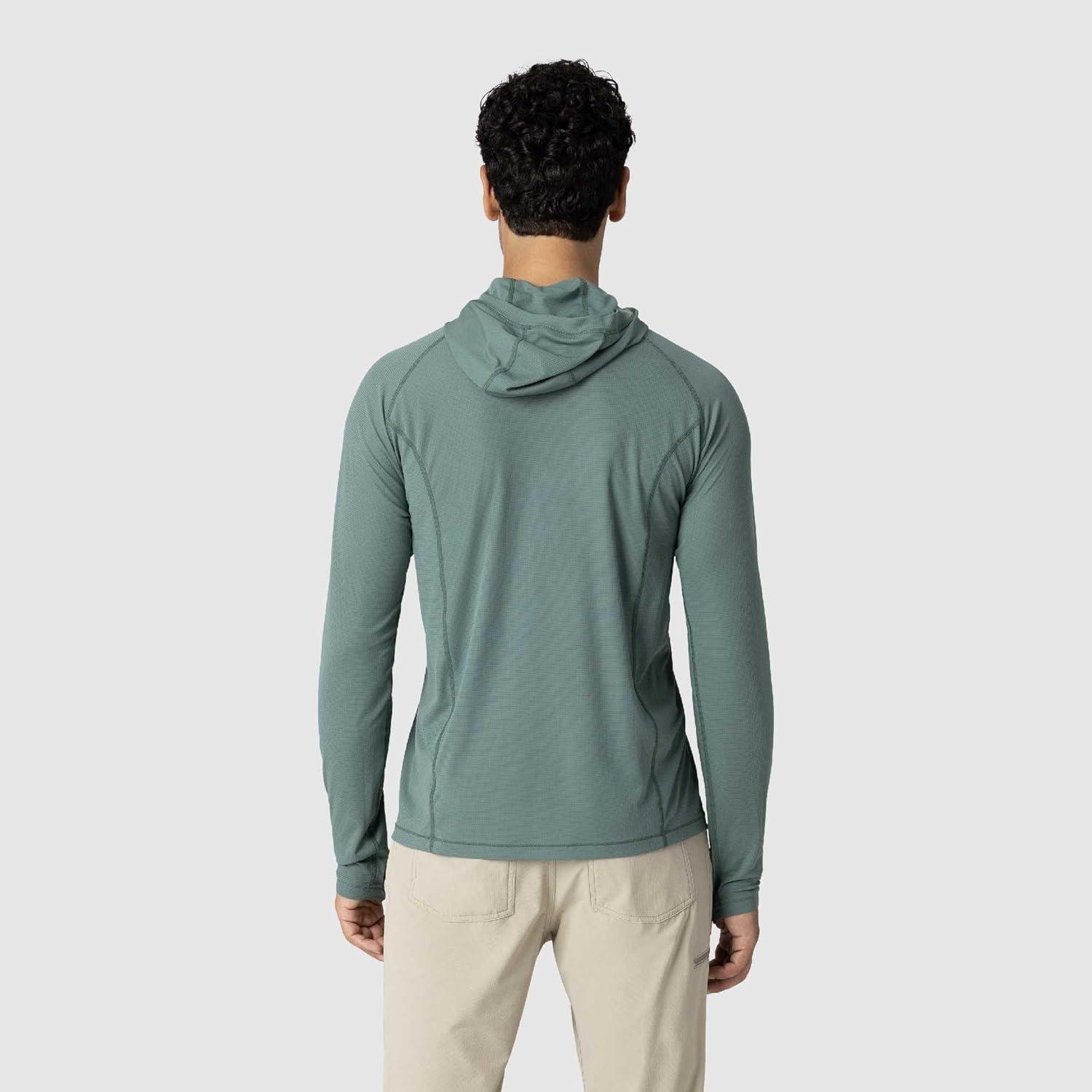 imageOutdoor Research Mens Echo Hoodie Lightweight UPF 15 Sun Shirt MoistureWicking Odor Control BreathableMalachite