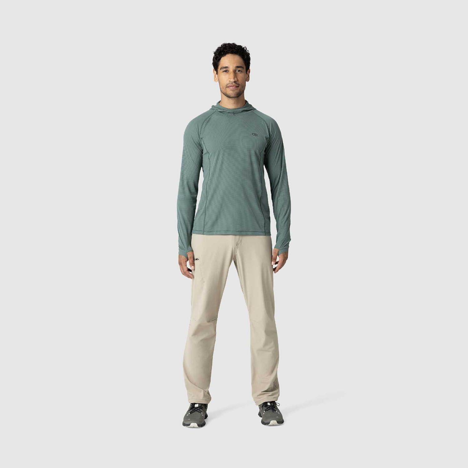 imageOutdoor Research Mens Echo Hoodie Lightweight UPF 15 Sun Shirt MoistureWicking Odor Control BreathableMalachite