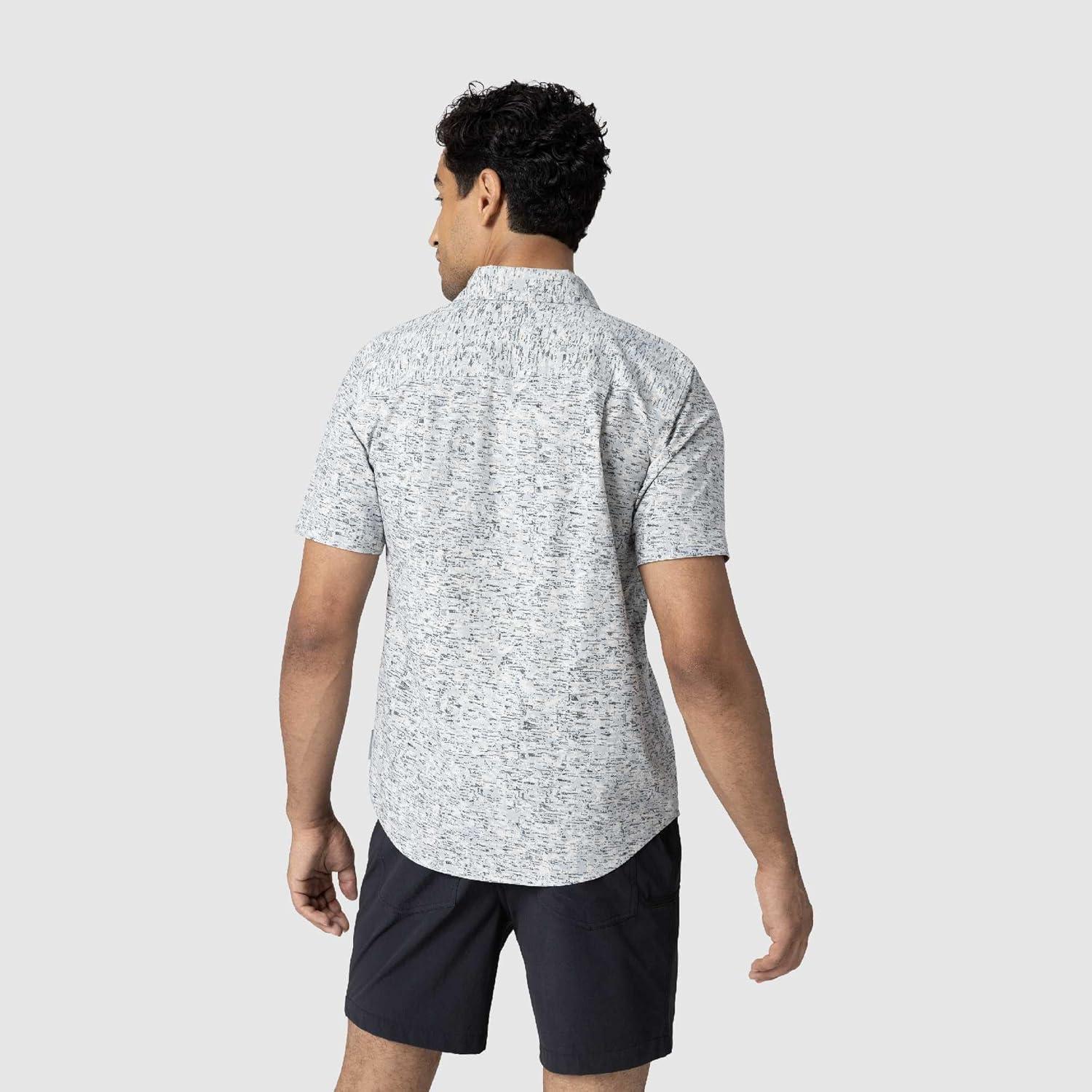 imageOutdoor Research Mens Rooftop Short Sleeve Shirt Button Down Shirt for MenOyster Traverse Print