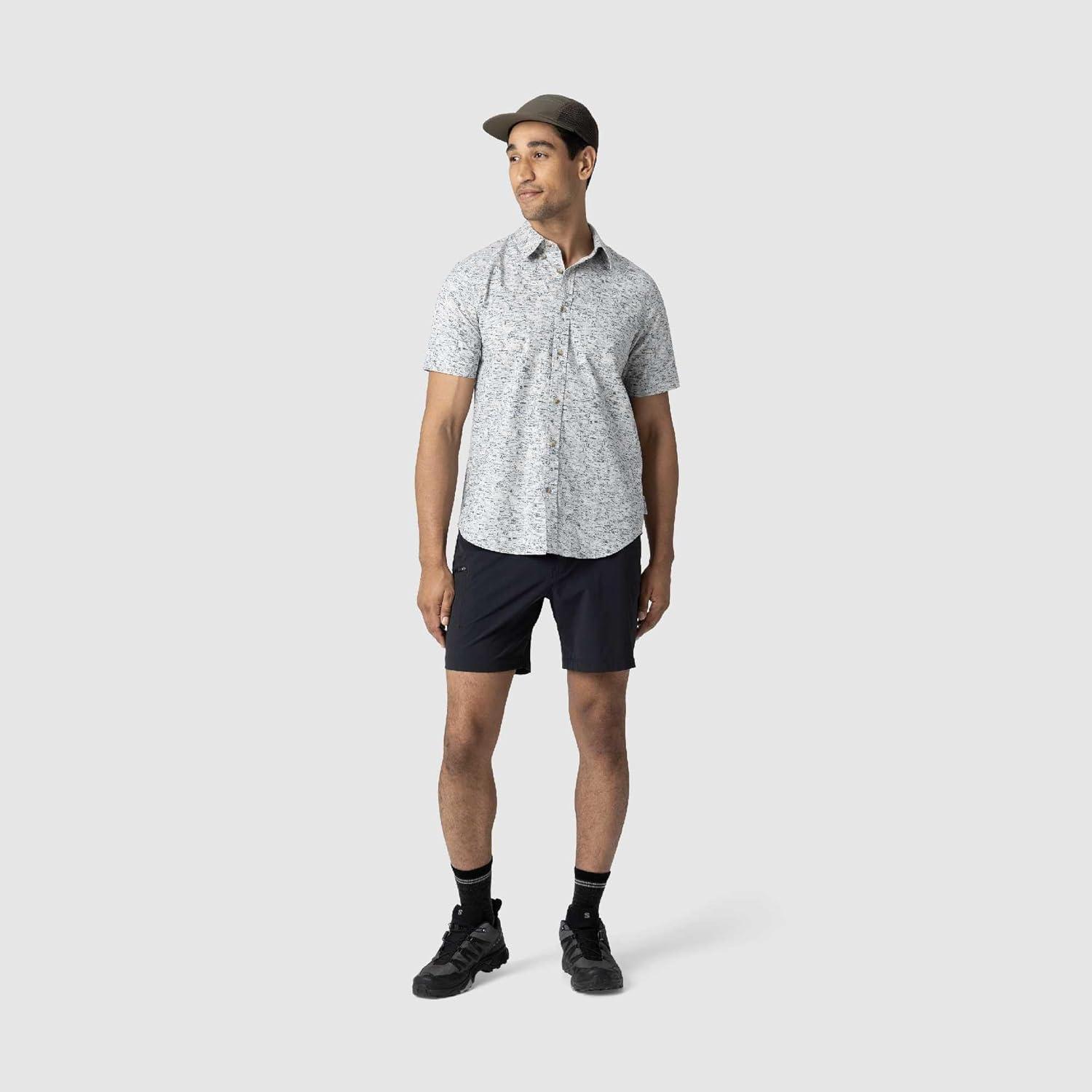 imageOutdoor Research Mens Rooftop Short Sleeve Shirt Button Down Shirt for MenOyster Traverse Print