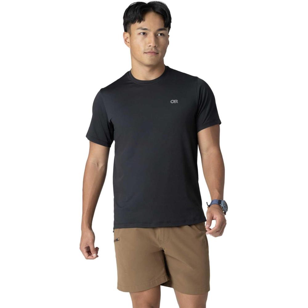 imageOutdoor Research Mens ActiveIce Spectrum Sun TShirt SelfCooling QuickDry MoistureWicking UPF 50 Standard FitBlack
