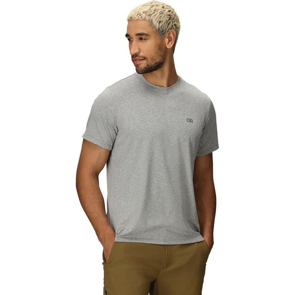 imageOutdoor Research Mens ActiveIce Spectrum Sun TShirt  SelfCooling QuickDry MoistureWicking UPF 50 Standard FitGrey Heather