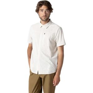 Outdoor Research Men’s Astroman Short Sleeve Sun Shirt | Lightweight UPF 30+ Snap Button Hiking Top, Breathable & Stretchy(Oyster Tamarack Print)