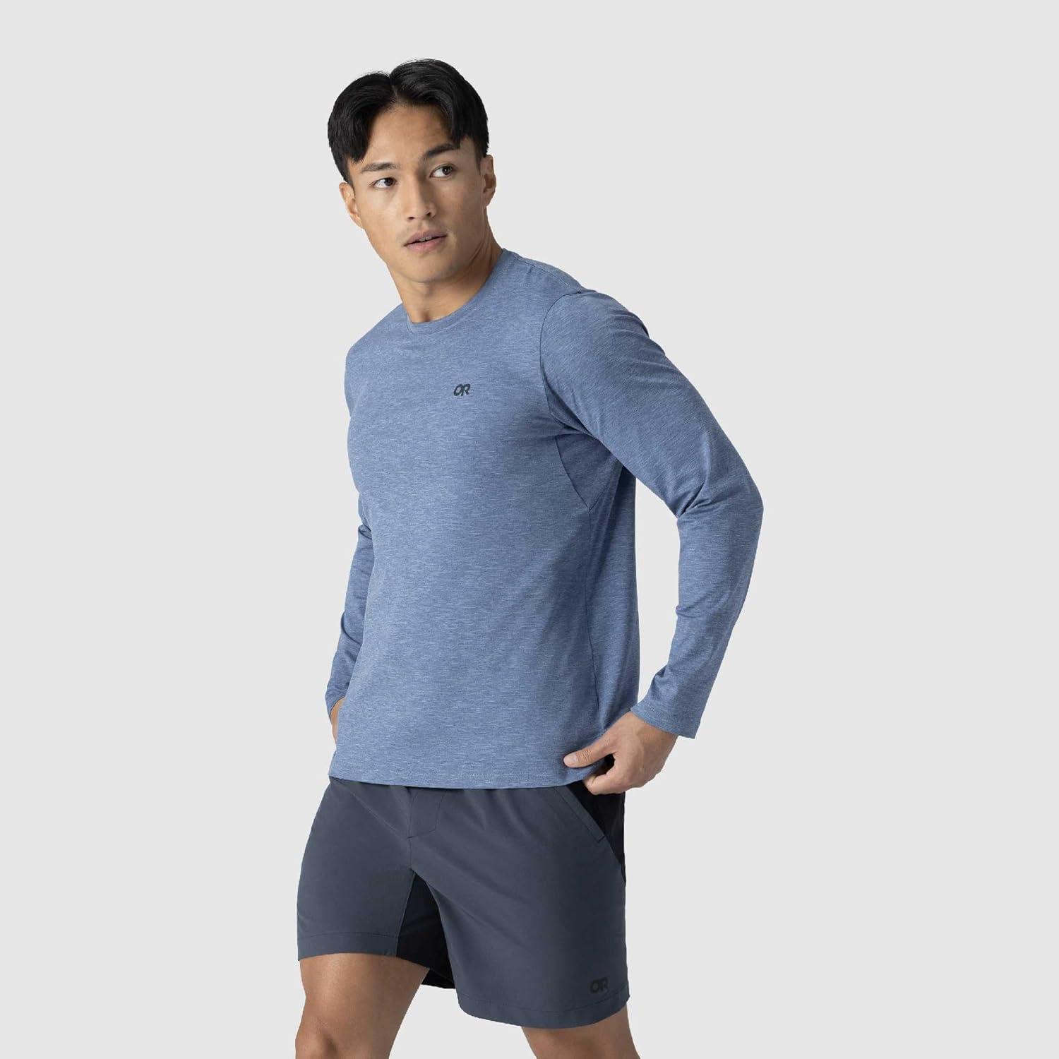 imageOutdoor Research Mens ActiveIce Spectrum Sun Long Sleeve TeeAscent Blue Heather