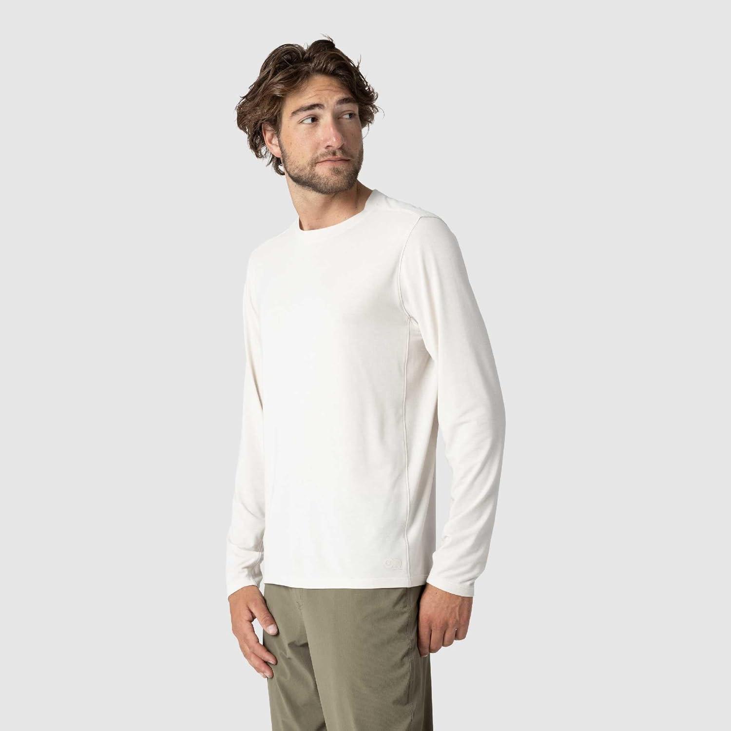 imageOutdoor Research Mens Eclipse Sun Long Sleeve Tee Water amp Wind Resistant Breathable UPF 50 Lightweight Workout TopOyster