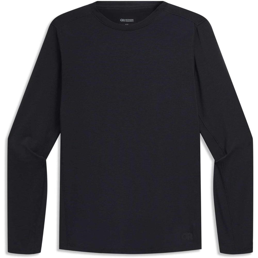imageOutdoor Research Mens Eclipse Sun Long Sleeve Tee Water amp Wind Resistant Breathable UPF 50 Lightweight Workout TopBlack