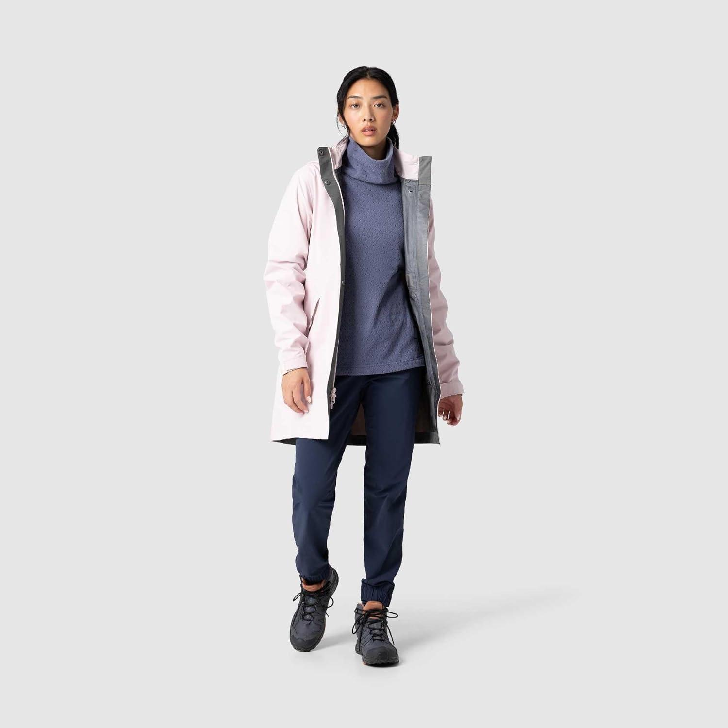imageOutdoor Research Womens Aspire 3L Trench Waterproof Windproof Hooded Standard FitCherry Blossom