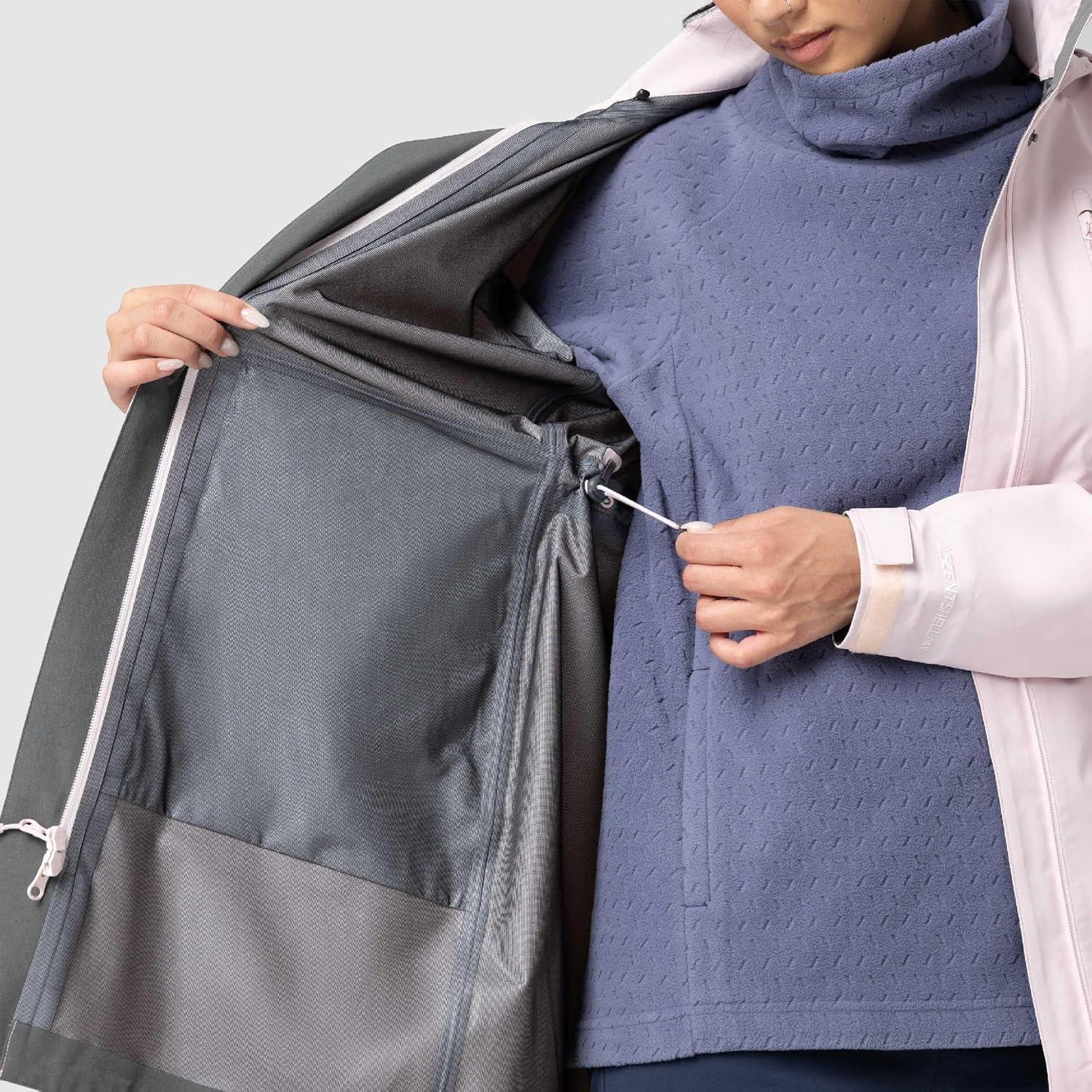 imageOutdoor Research Womens Aspire 3L Trench Waterproof Windproof Hooded Standard FitCherry Blossom