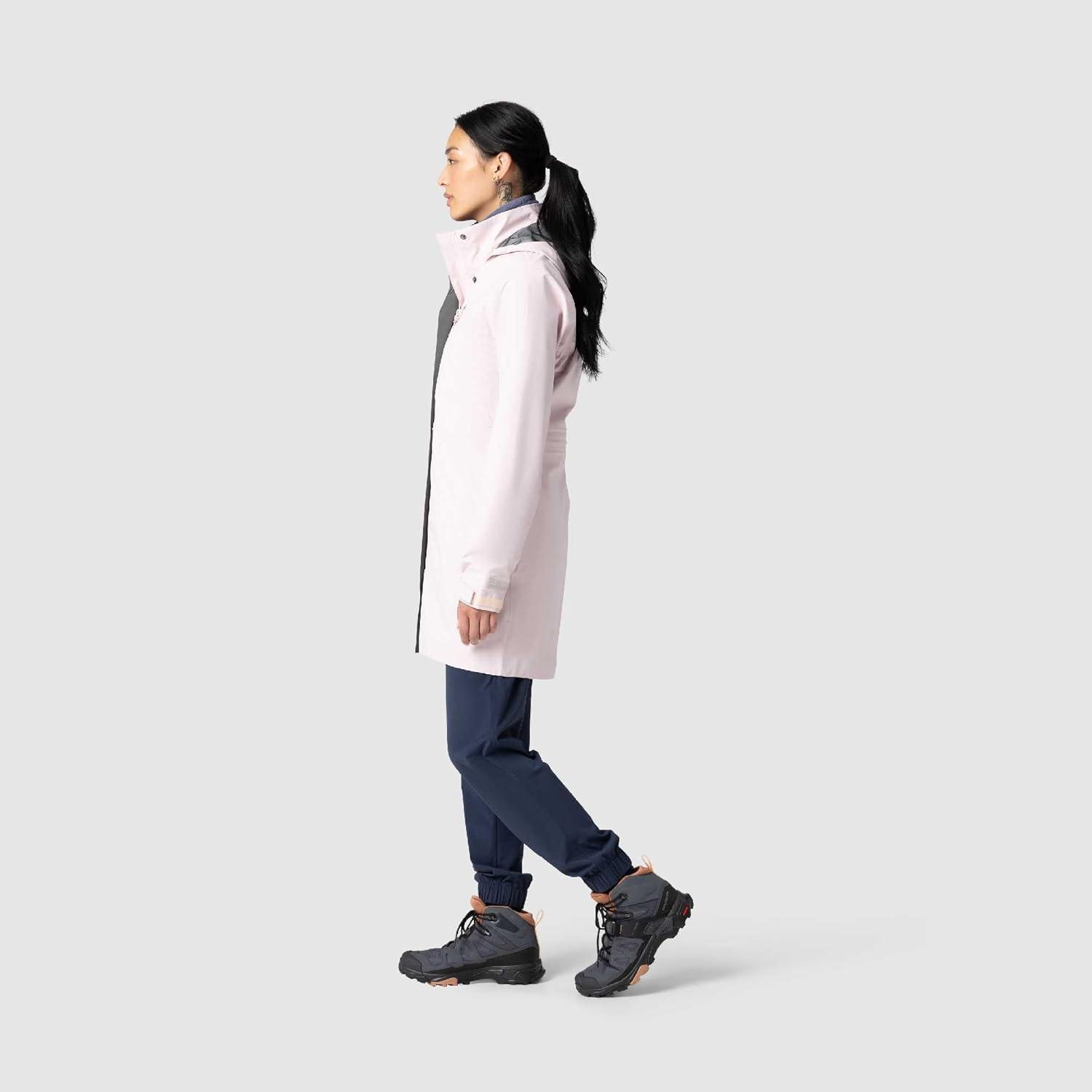 imageOutdoor Research Womens Aspire 3L Trench Waterproof Windproof Hooded Standard FitCherry Blossom