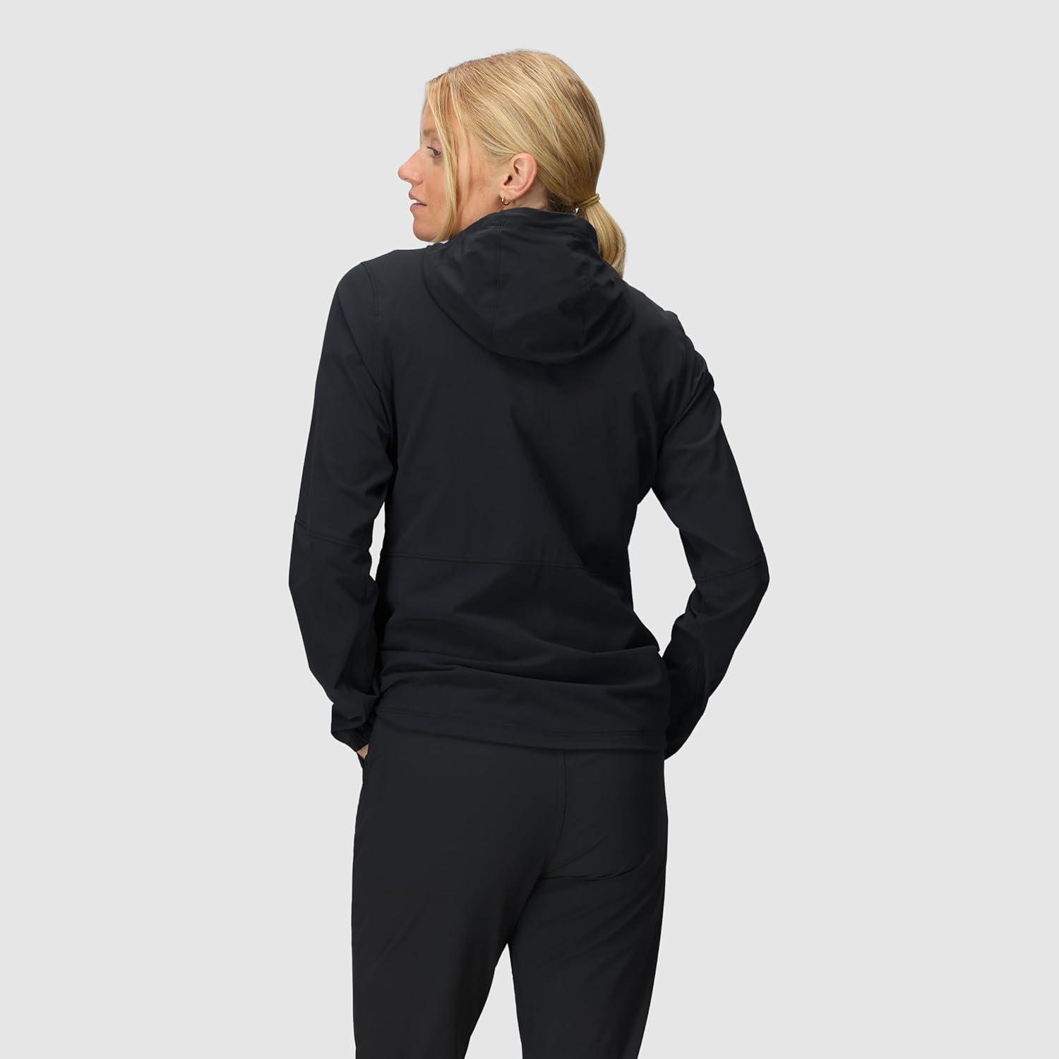imageOutdoor Research Womens Ferrosi Hoodie Wind amp Water Resistant Zippered Pockets Adjustable Hood Standard FitBlack