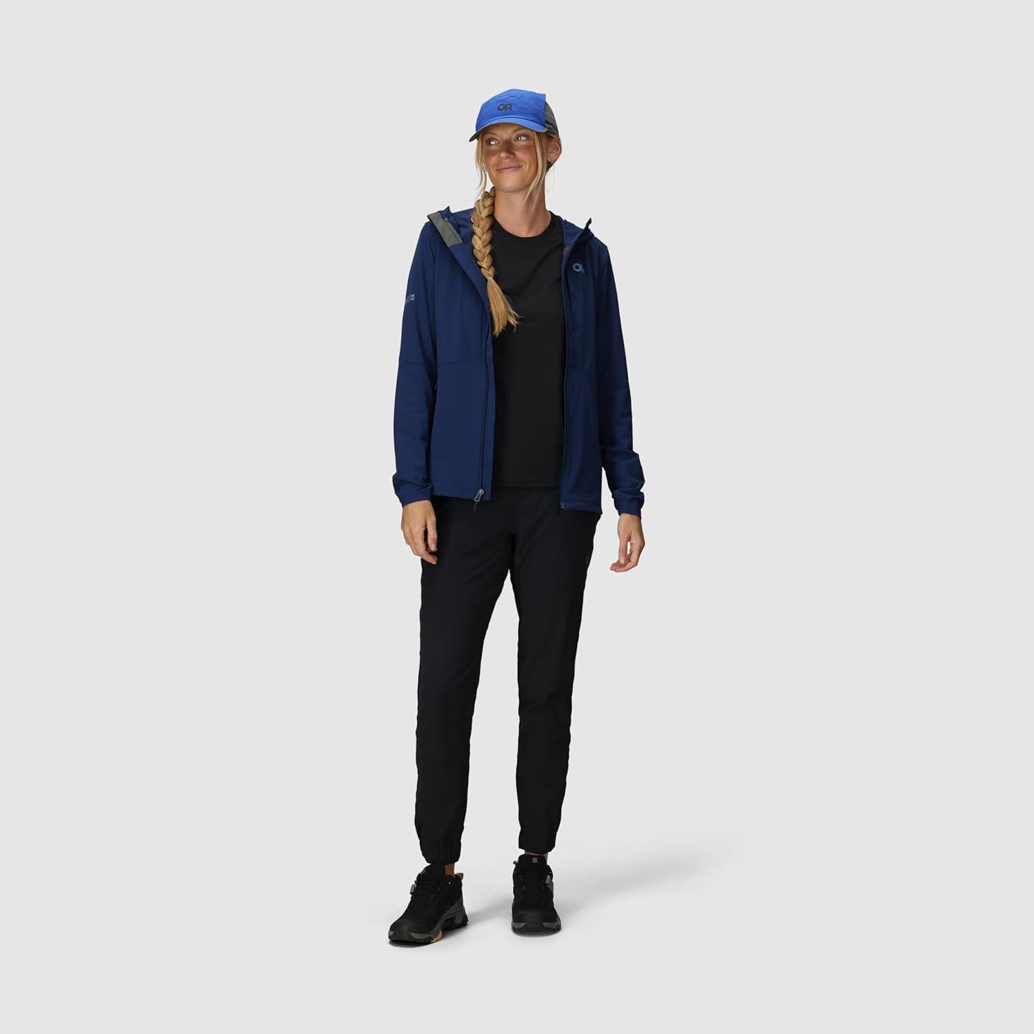 imageOutdoor Research Womens Ferrosi Hoodie Wind amp Water Resistant Zippered Pockets Adjustable Hood Standard FitCenote