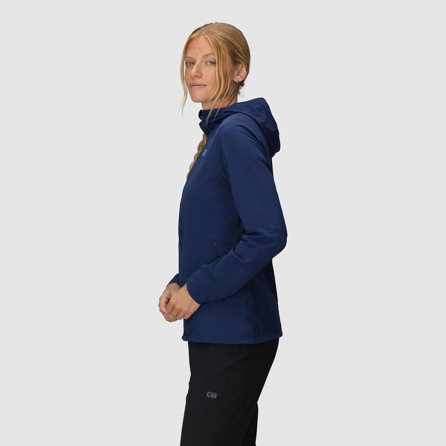 imageOutdoor Research Womens Ferrosi Hoodie Wind amp Water Resistant Zippered Pockets Adjustable Hood Standard FitCenote